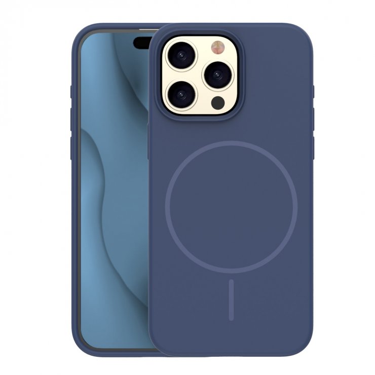 Imagine Husa pentru iPhone 16 Pro Max compatibil MagSafe PC/Silicon/TPU Dark Blue, TFO Silicone Thin Mag
