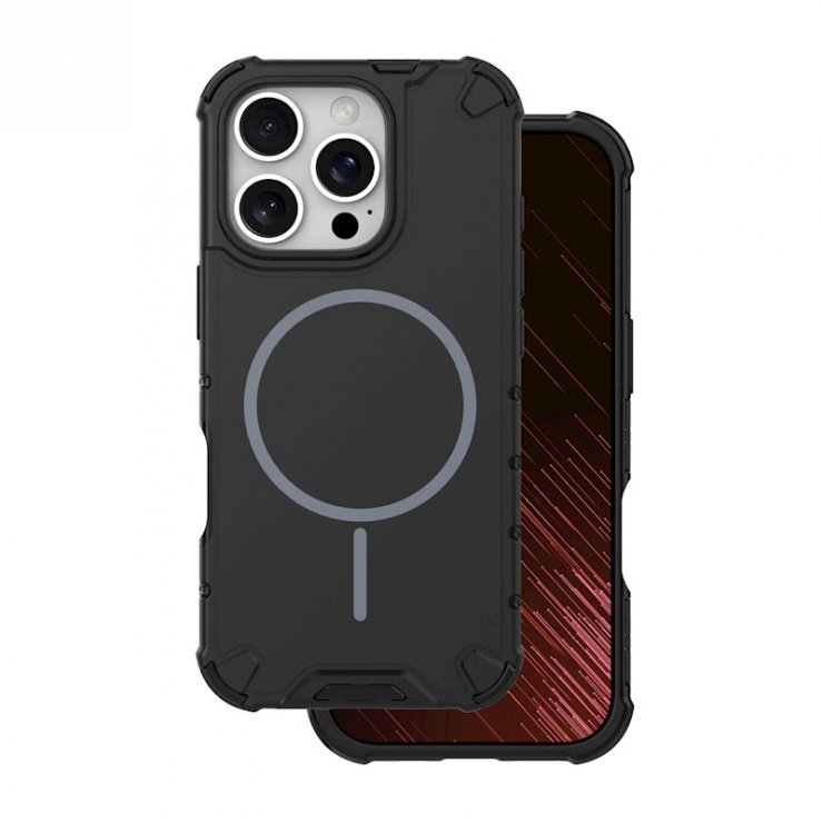 Imagine Husa pentru iPhone 15 Pro Defender 2in1 compatibil MagSafe PC/TPU Negru, TFO