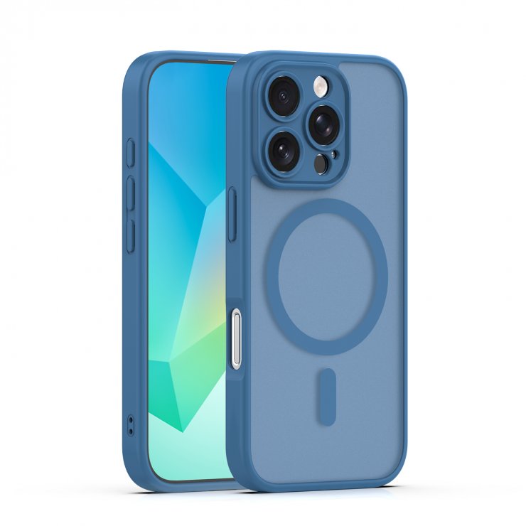 Imagine Husa pentru iPhone 16 Pro compatibil MagSafe PC/TPU Dark Blue, TFO Mag Matt