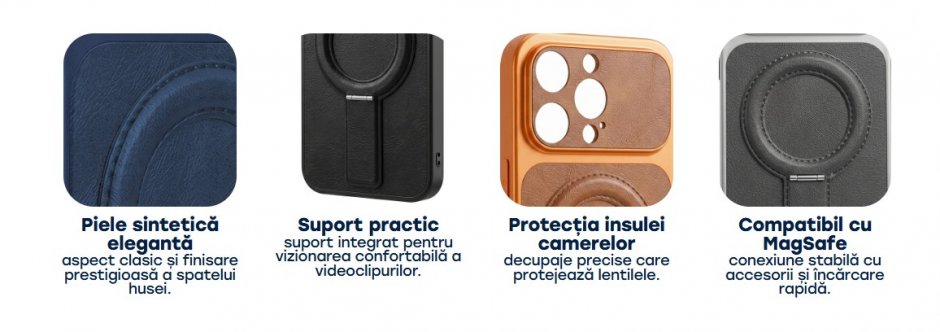 Imagine Husa pentru iPhone 15 Pro compatibil MagSafe PC/TPU Negru, TFO Luxgrip Mag
