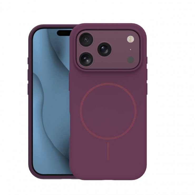 Imagine Husa pentru iPhone 17 Pro/ iPhone 18 Pro compatibil MagSafe PC/Silicon/TPU Dark Cherry, TFO Silicone Thin Mag