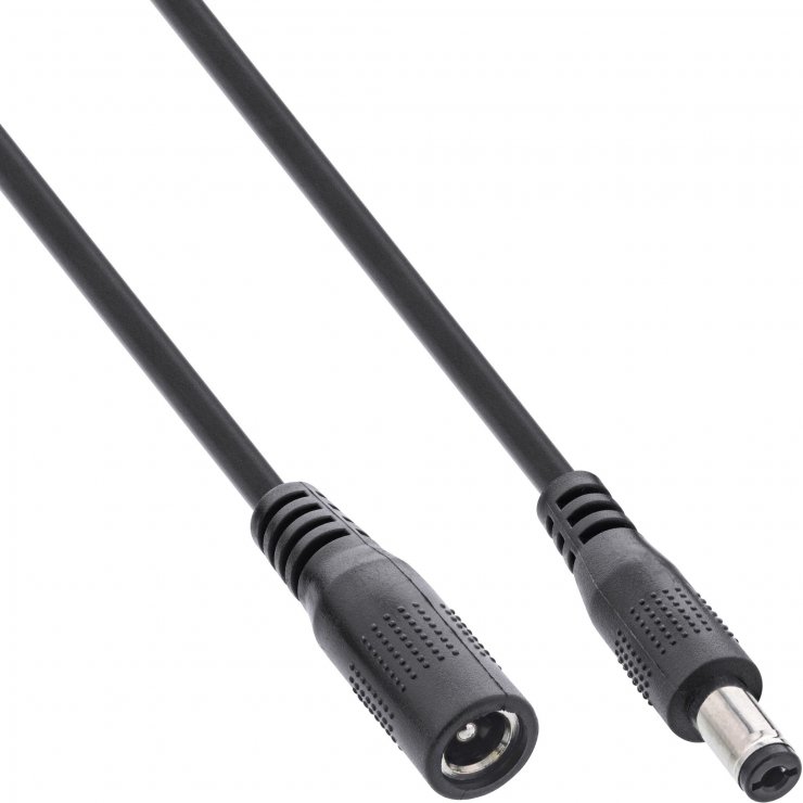 Imagine Cablu prelungitor alimentare DC 5.5x2.1mm T-M 5m Negru, Inline IL26805B