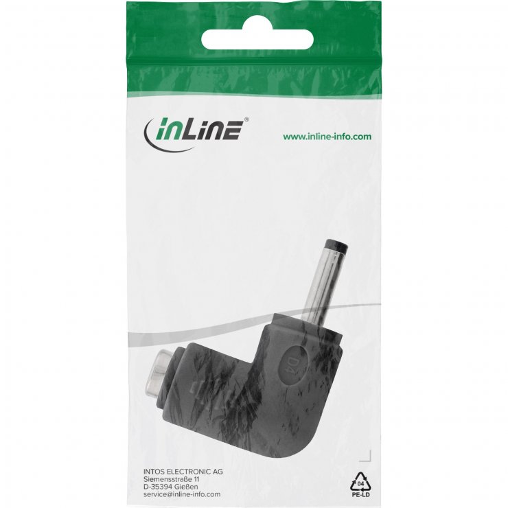 Imagine Adaptor alimentare DC 3.5x1.35mm T-M unghi Negru, InLine IL26899C