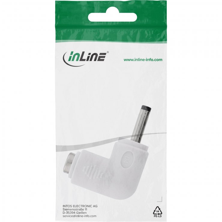 Imagine Adaptor alimentare DC 3.5x1.35mm T-M unghi Alb, InLine IL26899G