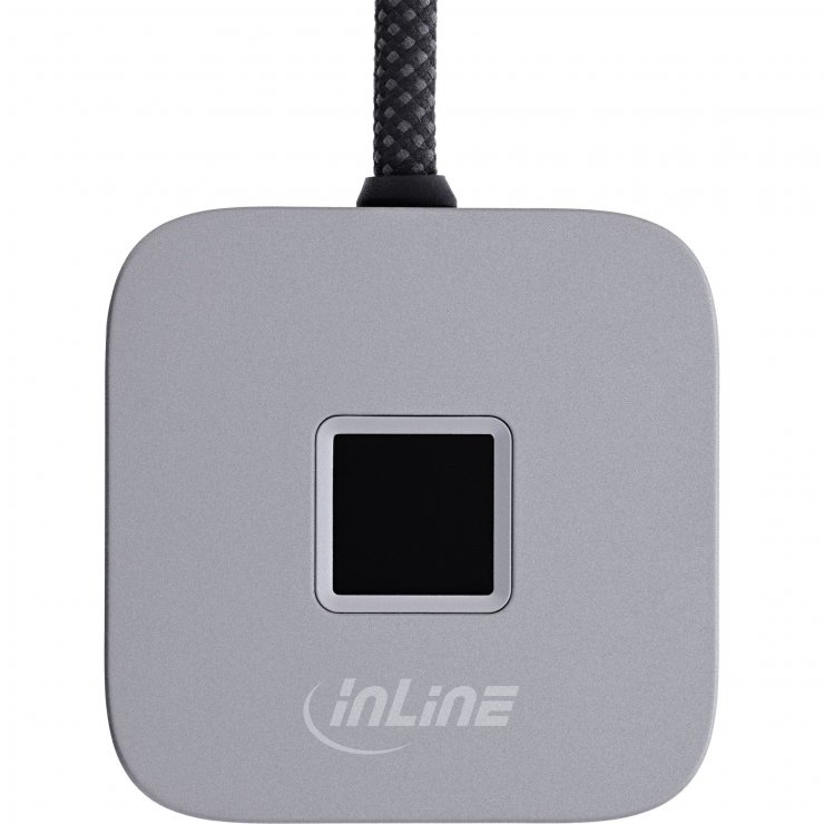 Imagine Cititor amprenta USB-A + HUB USB-A + USB type C 1.5m Silver, InLine IL41360K