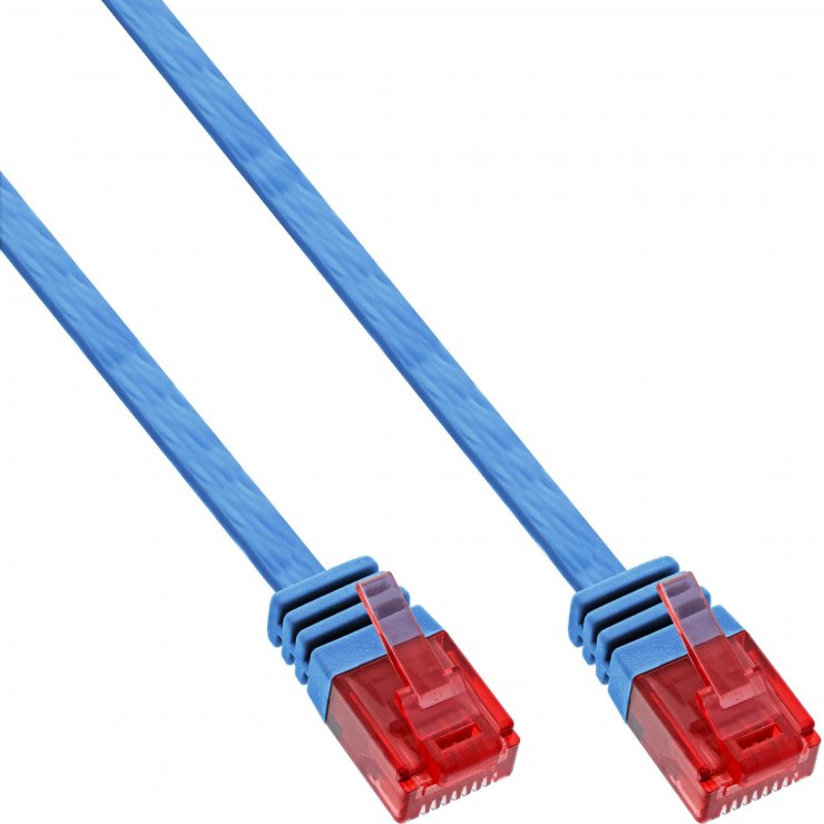 Imagine Cablu de retea RJ45 flat Cat.6 UTP 10m Albastru, InLine IL71600B