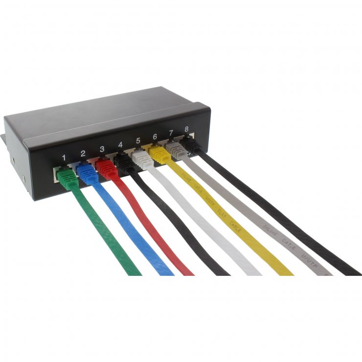 Imagine Cablu de retea RJ45 flat Cat.6 UTP 15m Negru, InLine IL71615S