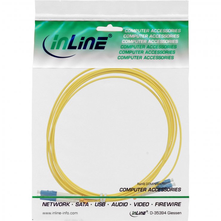 Imagine Cablu fibra optica Duplex Single mode LC - LC OS2 5m, InLine IL88656L