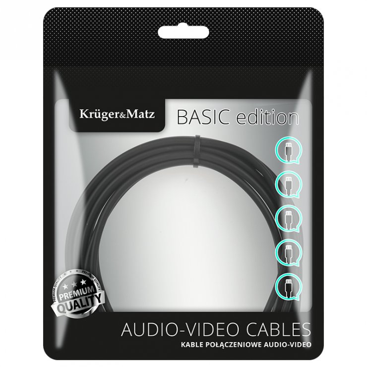 Imagine Cablu mini USB-B 2.0 la USB-A 1m Negru, KM1241