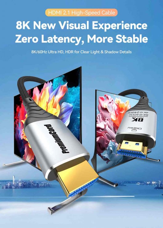 Imagine Cablu Ultra High Speed HDMI AOC 8K60Hz/4K240Hz brodat 10m Negru, kphdm21c10