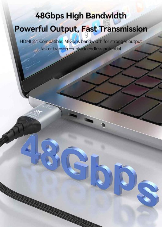 Imagine Cablu Ultra High Speed HDMI AOC 8K60Hz/4K240Hz brodat 10m Negru, kphdm21c10