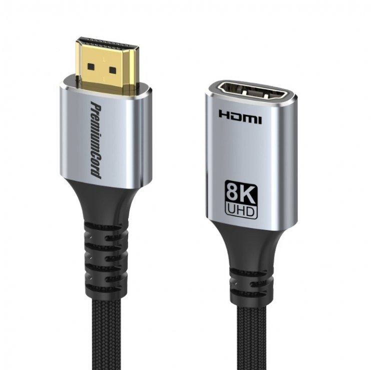 Imagine Cablu prelungitor HDMI 8K60Hz/4K120Hz T-M 1m brodat, kphdmfa1