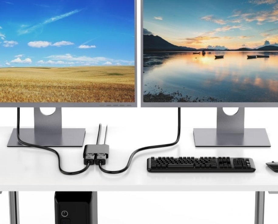 Imagine Adaptor Displayport la 2 x Displayport 8K60Hz MST, Kportad17