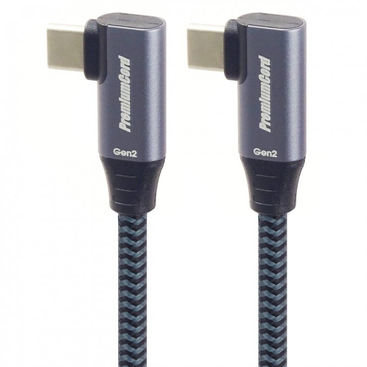 Imagine Cablu USB 3.2 Gen2x2 type C 100W unghi/unghi brodat 0.5m, ku31cj05