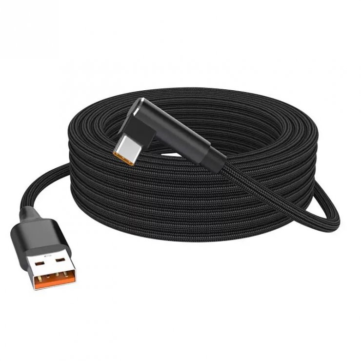 Imagine Cablu USB-A 2.0 la USB type C drept/unghi 90 grade 3A 0.5m, ku31czm05