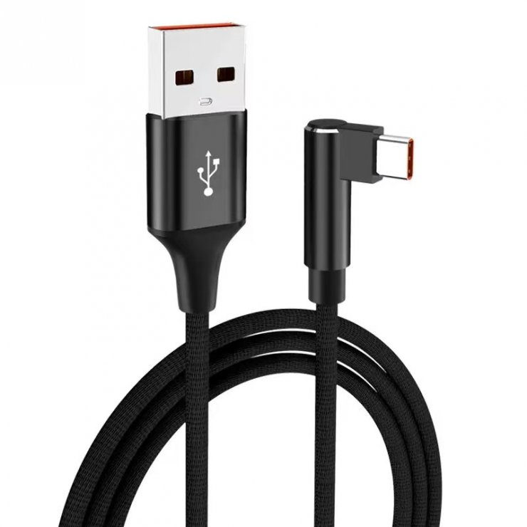 Imagine Cablu USB-A 2.0 la USB type C drept/unghi 90 grade 3A 0.5m, ku31czm05