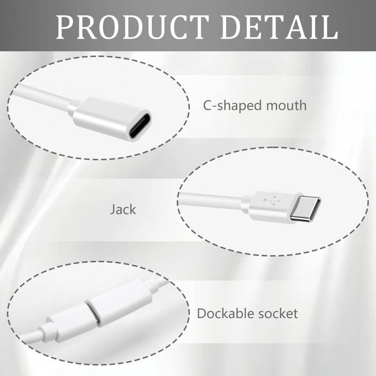 Imagine Cablu prelungitor USB 3.1 Gen 1 tip C T-M 2m Alb, ku31mf2w