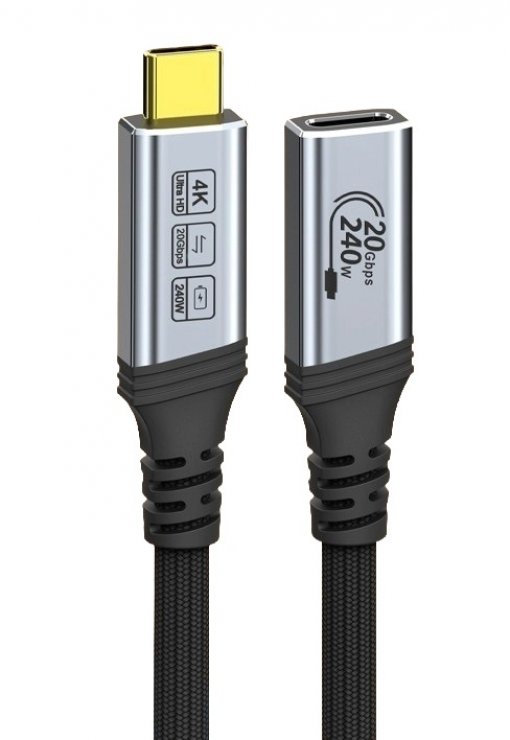 Imagine Cablu prelungitor USB 3.2 type C 240W 20Gbps 4K60Hz T-M 0.5m brodat, ku31mfb005