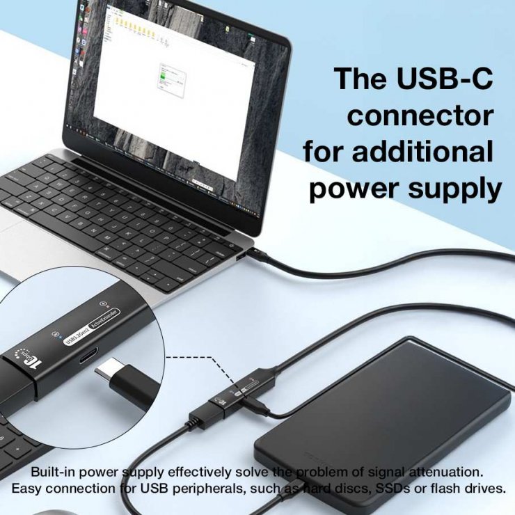 Imagine Cablu prelungitor USB type C 10Gbps activ M-T 10m, ku31rep10bl
