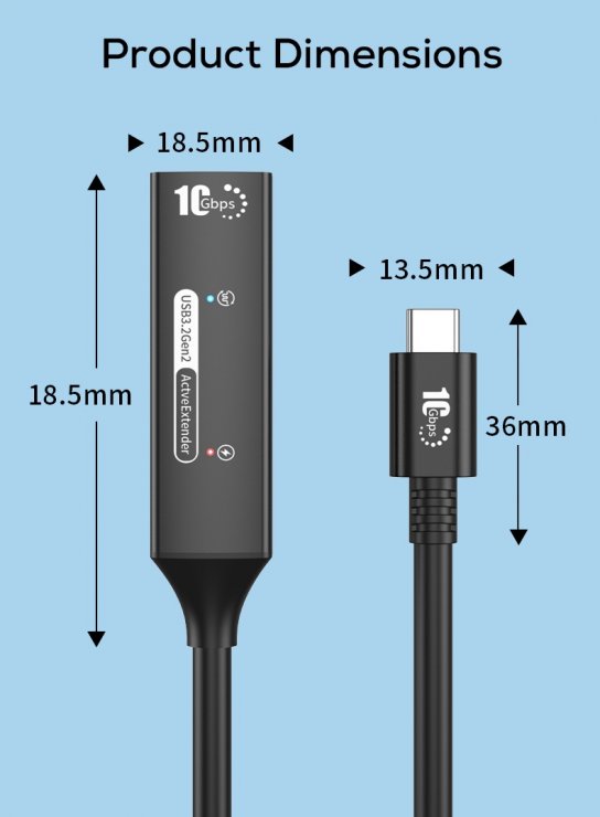 Imagine Cablu prelungitor USB type C 10Gbps activ M-T 7m, ku31rep7bl