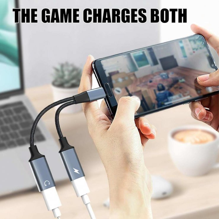 Imagine Splitter USB type C la 2 x USB type C incarcare + audio T-M DAC, ku31zvuk06