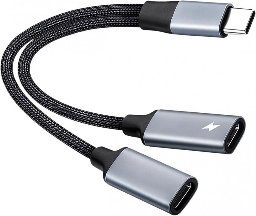 Imagine Splitter USB type C la 2 x USB type C incarcare + audio T-M DAC, ku31zvuk06