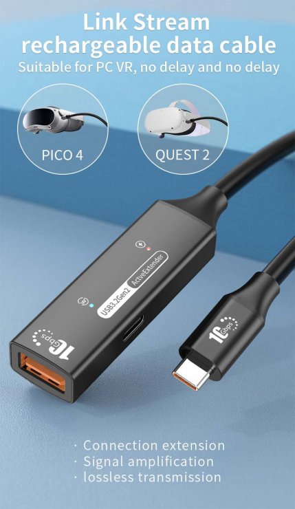 Imagine Cablu prelungitor USB-A la USB type C 10Gbps activ M-T 10m, ku3rep10bl