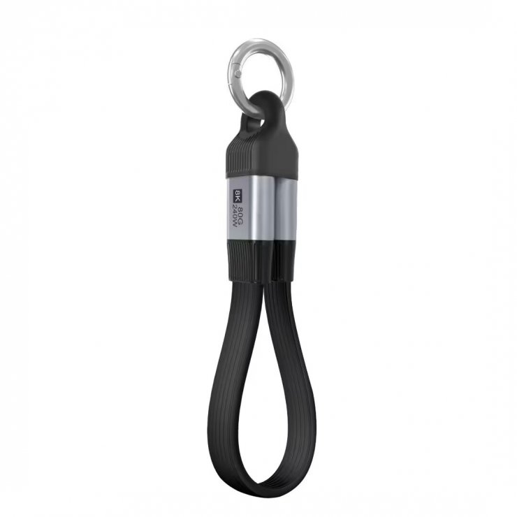 Imagine Cablu breloc USB4 type C flat 8K60Hz 240W T-T 0.13m Negru, ku4fa2
