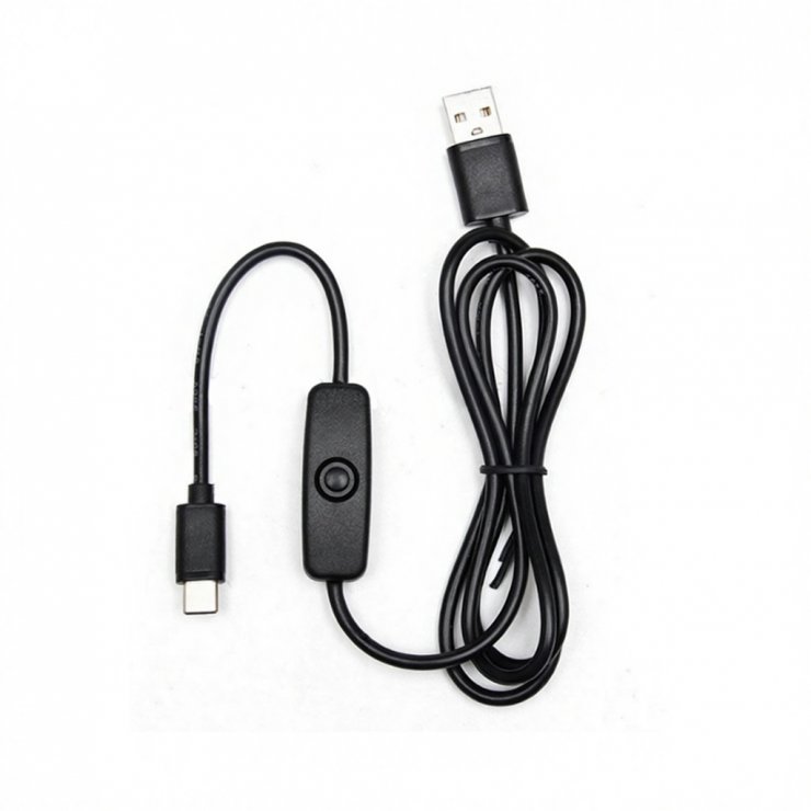 Imagine Cablu de incarcare USB-A la USB type C cu switch ON/OFF T-T 1m Negru, kupaasw2