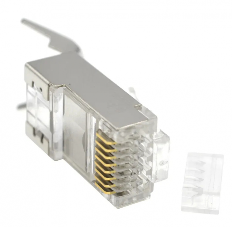 Imagine Set 10 buc conector RJ45 ecranat pass-through CAT7, Gembird LC-PTF7-01/10