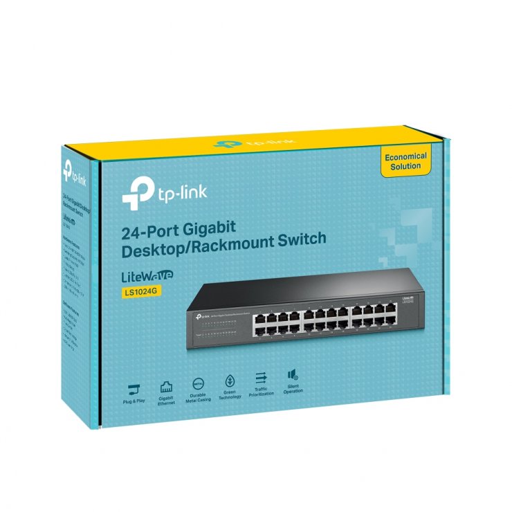 Imagine Switch Omada 24 porturi Gigabit Unmanaged Rackmount, TP-LINK LS1024G