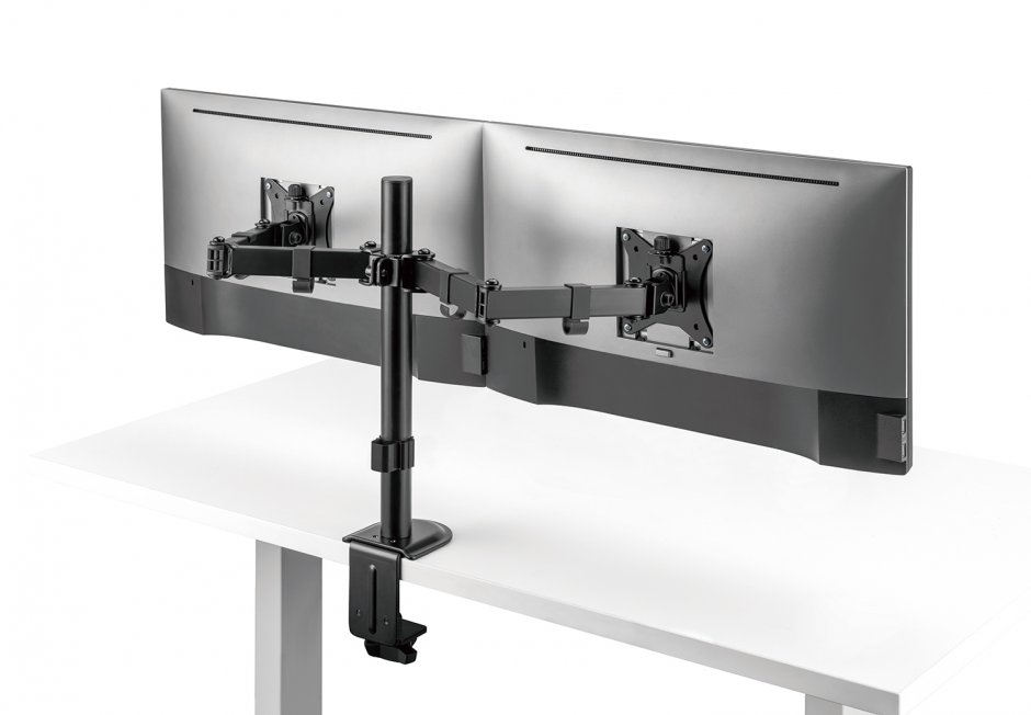 Imagine Suport 2 x monitor max 17-32" montare masa, Gembird MA-D2-01