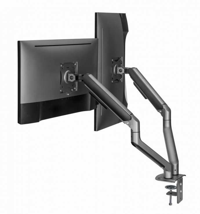 Imagine Suport 2 x monitor max 17-32" montare masa, Gembird MA-DA2-05
