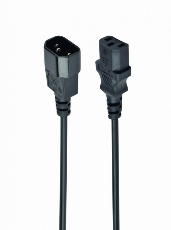 Imagine Cablu prelungitor C13 la C14 5m Negru, Gembird PC-189-100-5M