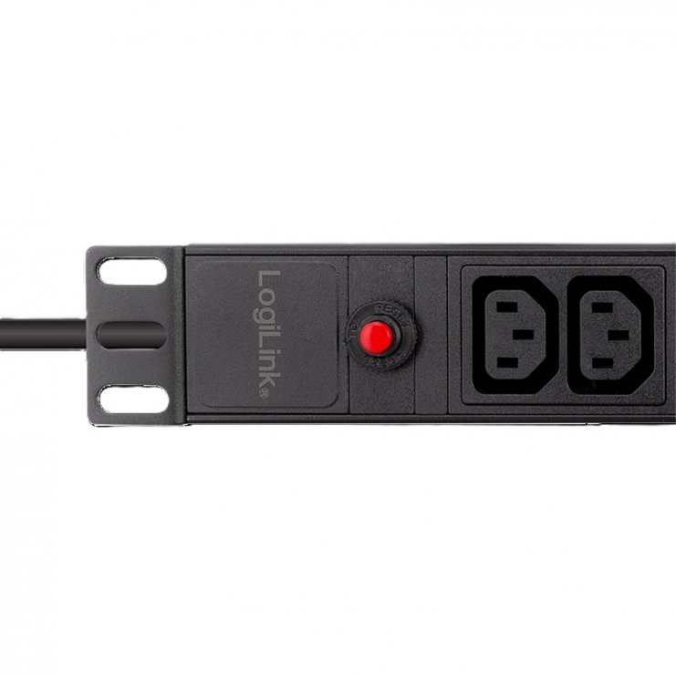Imagine Prelungitor PDU 19" 1U IEC C14 la 12 x C13 1.8m Negru, Logilink PDU12A1