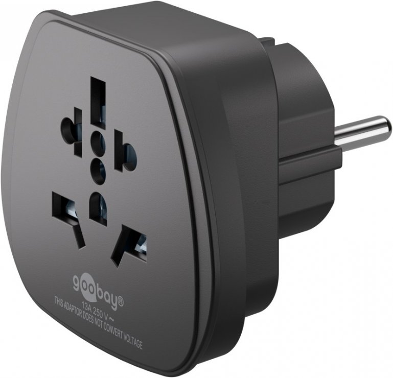 Imagine Adaptor universal UK, USA la Europa Negru, Goobay 94028