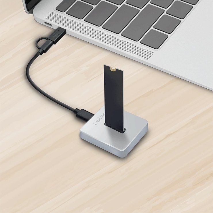 Imagine Docking station USB type C/USB-A la M.2 NVMe PCIe, Logilink QP0034