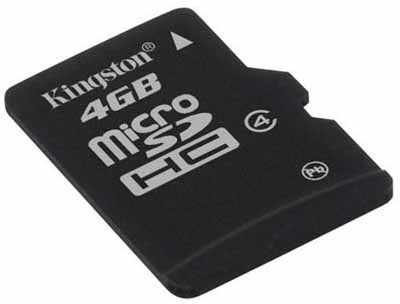 Imagine Card de memorie micro SDHC 4GB class 4, KINGSTON SDC4/4GBSP