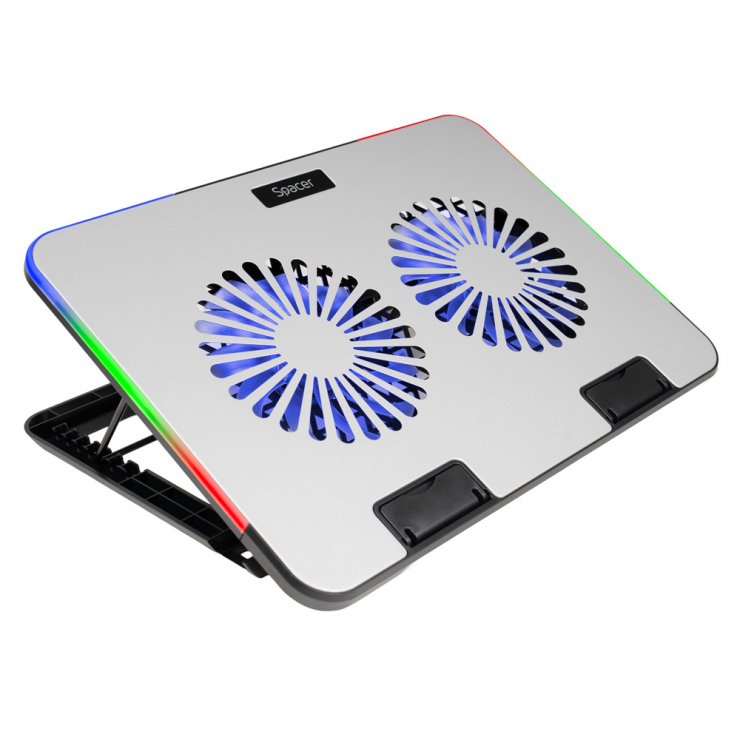 Imagine Stand notebook 17" Gaming 2 x 125mm LED, Spacer SPNS-Gaming-2F-02
