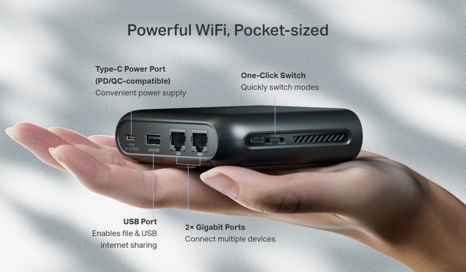 Imagine Router Travel AX1500 Wi-Fi 6, TP-LINK TL-WR1502X