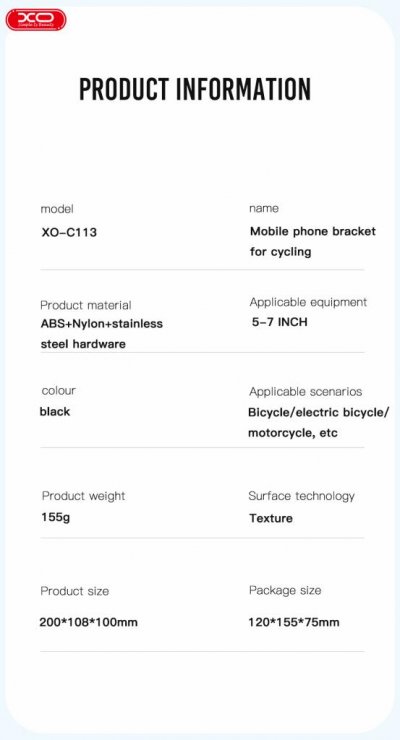 Imagine Suport telefon pentru bicicleta, XO C113