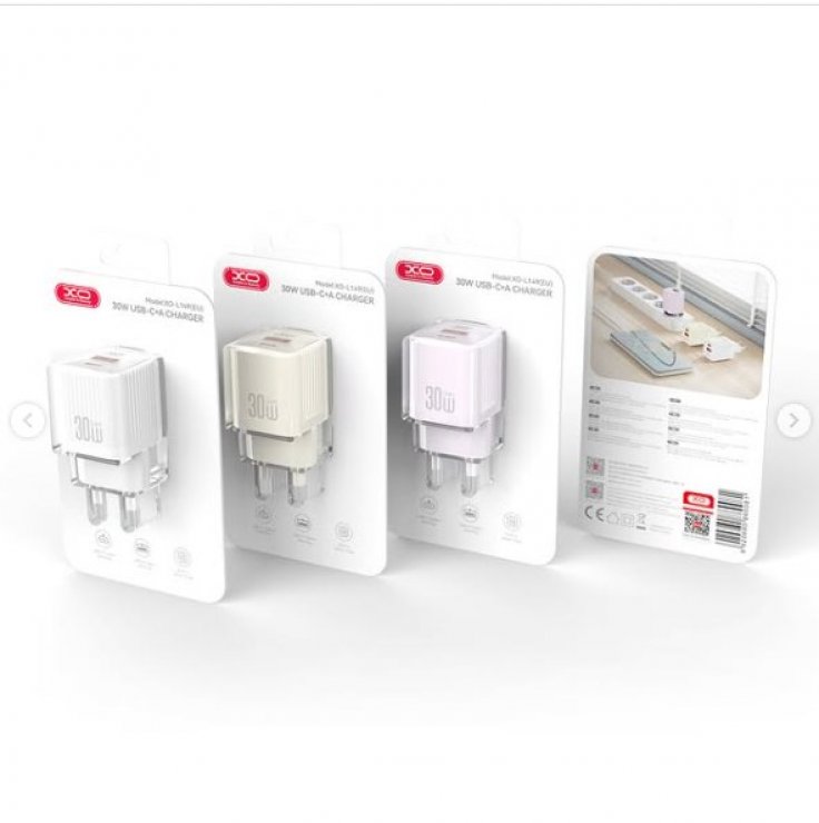 Imagine Incarcator priza 1 x USB-A + 1 x USB-C 30W Alb, XO L149