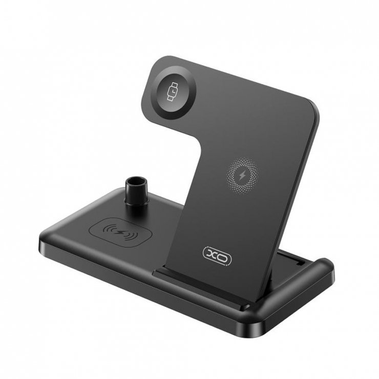 Imagine Stand/incarcator Wireless 15W pentru smartphone/watch/pencil/TWS Negru, XO WX033
