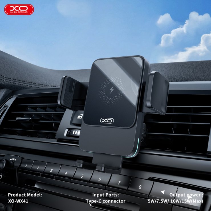 Imagine Suport auto wireless pentru smartphone 15W, XO WX041