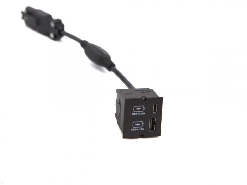 Imagine Modul custom incarcare 1 x USB-A + 1 x USB type C Negru, Bachmann 917.227