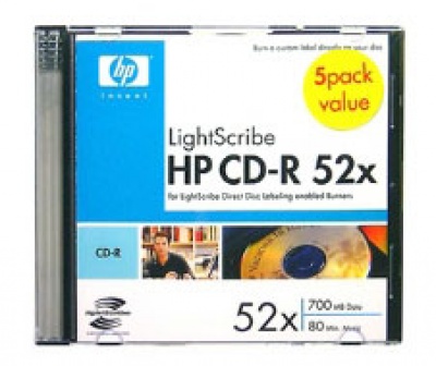 Imagine HP CD-R LightScribe, carcasa slim