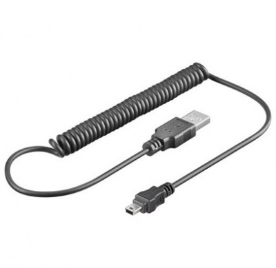 Imagine Cablu USB 2.0 la mini USB-B 0.5m spiralat, ku2m1akr