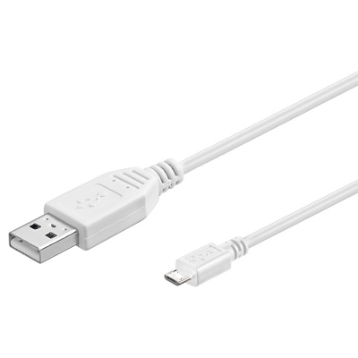 Imagine Cablu USB 2.0 la micro USB-B 0.2m Alb, ku2m02fw