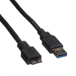 Cablu USB 3.0-A la micro USB-B T-T 3m Negru, Roline 11.02.8877