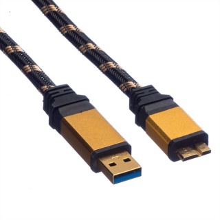 Cablu GOLD USB 3.0 la micro USB T-T 2m, Roline 11.02.8879